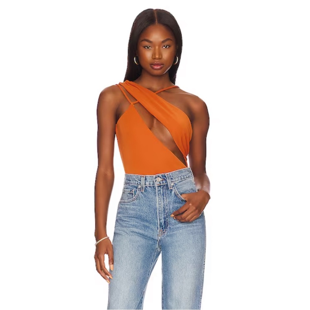 Cutout orange bodysuit